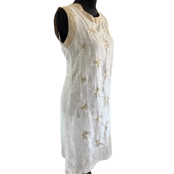Puro Lino Made in Italy Linen Embroidered Sleeveless Dress – Size Small - Picture 3 of 9